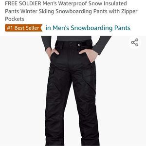 *NEW* FREE SOLDIER SNOW BOARD SKI. WATERPROOF PANTS MENS SIZE SMALL 30 L BLACK